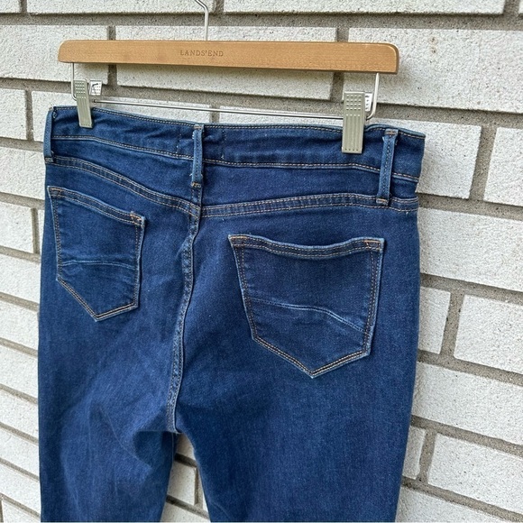 Driftwood Amelia Studded Straight Leg Jeans Dark Wash Raw Hem Side Slit Size 30 - Picture 7 of 14